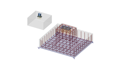 Anchoring into staged footing and design of reinforcement