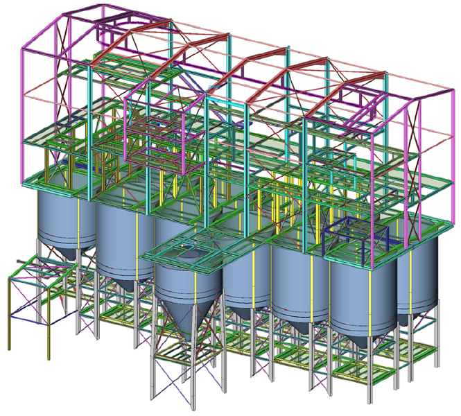 Framework of a stone and soil processing plant