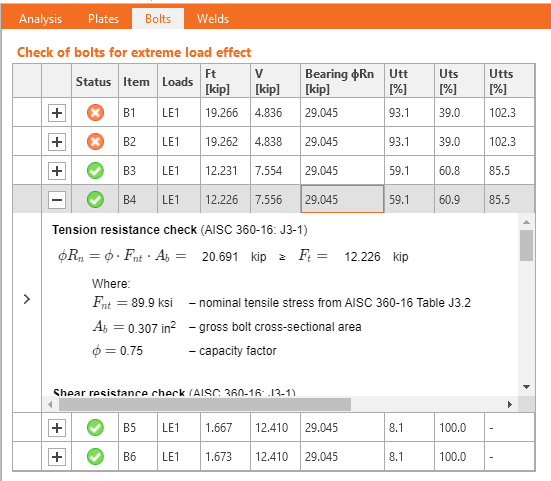 Stahlbauverbindung Ergebnisse