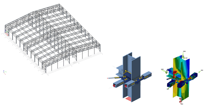 Steel frame design in a thermally demanding production facility