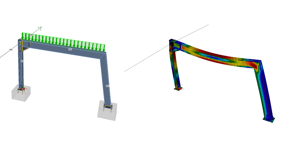 Structural design and code-check of a steel frame (AISC) | IDEA StatiCa