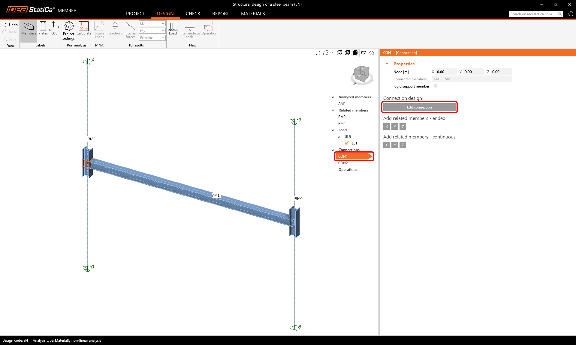 Structural design of steel beam (AISC) | IDEA StatiCa