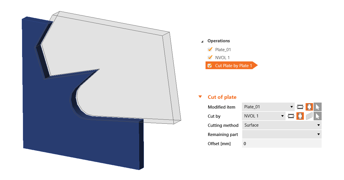 Plan Parallel Plate Execute plate cuts in parallel planes | IDEA StatiCa