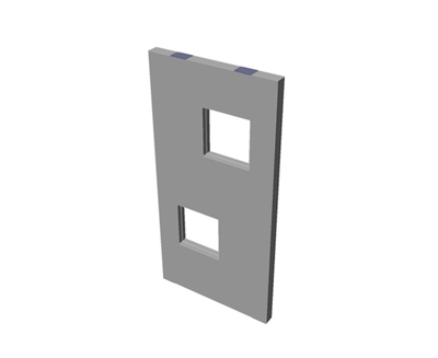 Vasbeton fal aszimetrikus nyílásokkal