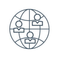 globe with people scattered among it to symbolize personality insights for middle managers to achieve organizational goals 