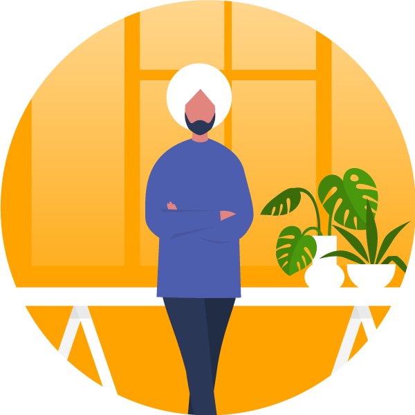 illustration of a male CEO, arms crossed, looking forward confidently, enacting the Ethical Pragmatist, one of the five CEO leadership personas