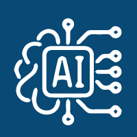 icon of a brain with computer programming tentacles reaching out of it with the words AI written in the center to show one of the leadership trends 2024 is generative AI