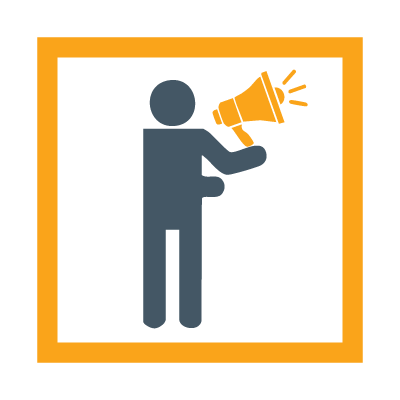 person holding a megaphone