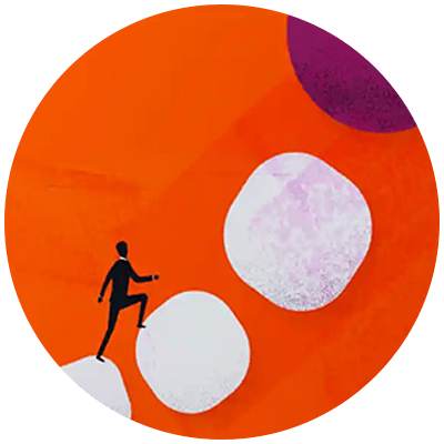 Figure of man walking up a set of stairs to learn how leadership affects organizational culture.