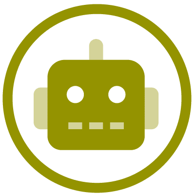 icon of a robot to show that robots helping HR is one of the top 10 hot leadership topics for 2022