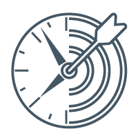 icon of compass and a bullseye with an arrow through it to show the third best practice to level up your critical conversations at work is to choose the right time and place to be fully present