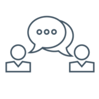 Two people conversing to symbolize the importance of personality insights for middle managers that enable conversations. 