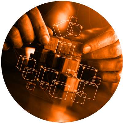 a person building with blocks to show that renewed urgency for future- and people-focused skills  is number 5 on the list of 10 hot leadership topics for 2021