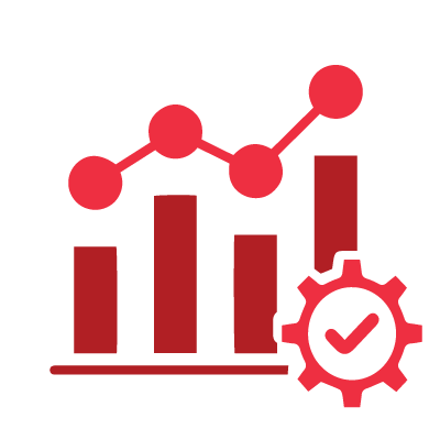 icon of a graph trending upward to show that step five of creating a coaching culture is to measure for effectiveness and ROI