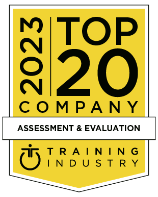 2023 Top 20 Assessment and Evaluation Companies award badge