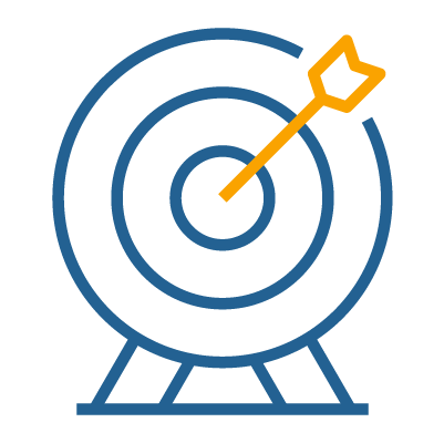 target with arrow striking the center