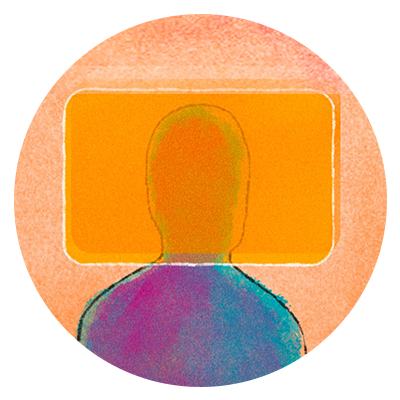 icon of a leader covered with their computer screen, showcasing the idea that when learners don't have the support from their leaders when they are in leadership development programs, they may be learning but they are not going to develop and grow