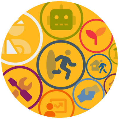 image with a bunch of little icons representing the 10 hot leadership topics for 2022 blog that comes in number one on our list (icon of a person leaving out of a door, for example, as one of the hot leadership topics is the Great Resignation)