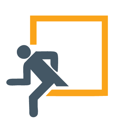 icon of person stepping outside of box border