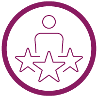 Stars surrounding person to symbolize positive work cultures, identified as one of the 10 hot leadership topics for 2023.