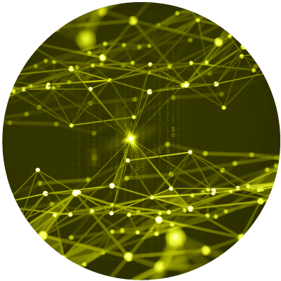 a web of digital data to show that artificial intelligence is number 4 on the list of 10 hot leadership topics for 2021