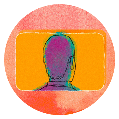 icon of a leader immersed in his screen to show that it is not development, but only learning, when leaders that participate in leadership development do not grow