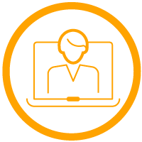 Person on remote video call to symbolize stronger-connected hybrid teams, identified as one of the 10 hot leadership topics for 2023. 