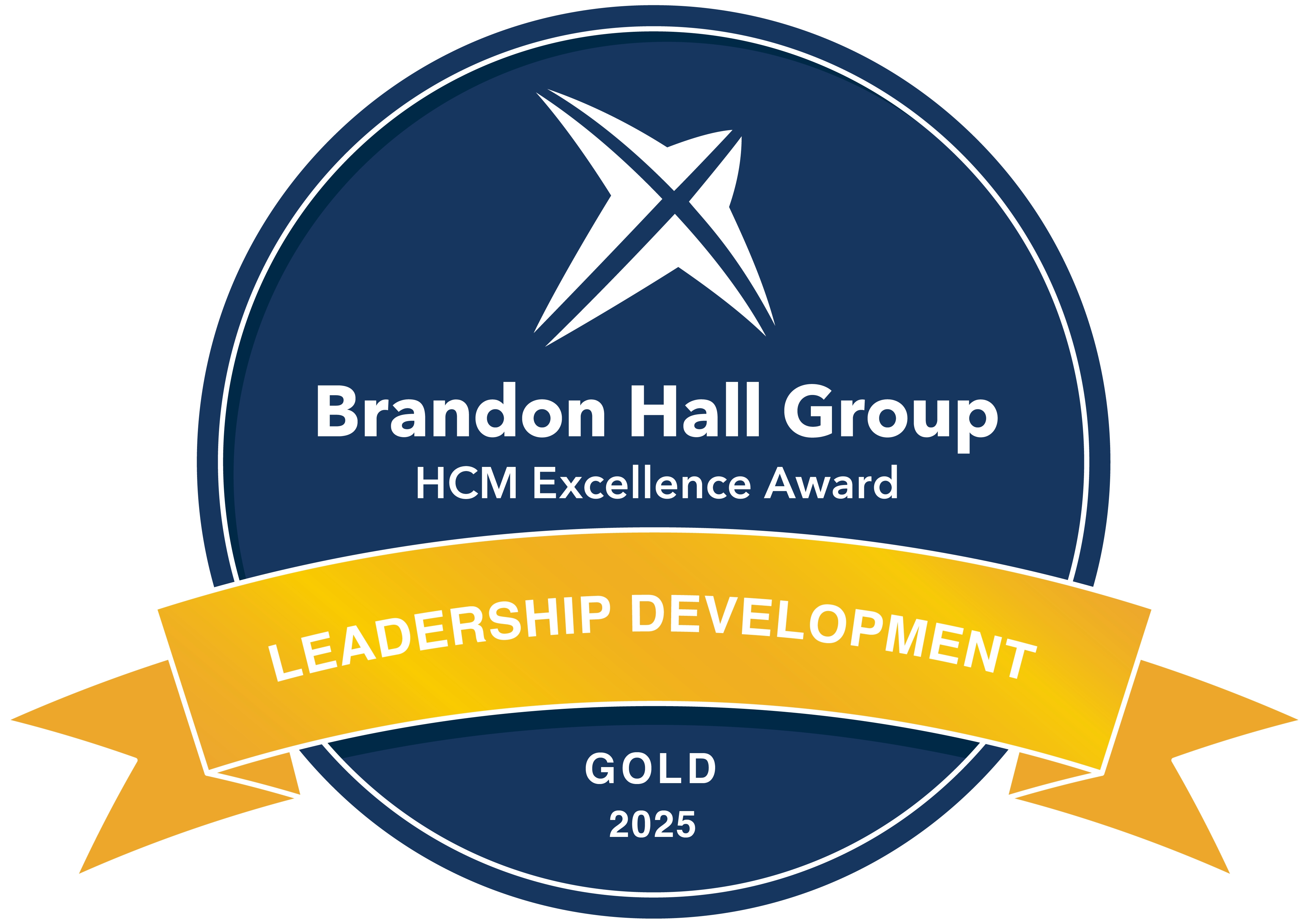 Brandon Hall Group HCM Excellence Award 2025 Leadership Development award gold badge