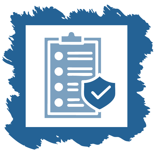 icon of a clipboard and a safety check mark to show that measuring the ROI of leadership development includes improved safety and quality standards