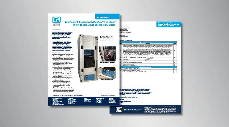 ZetaFrame® Integrated with ZutaCore® HyperCool® Direct-to-Chip Liquid Cooling (HRU-Water)