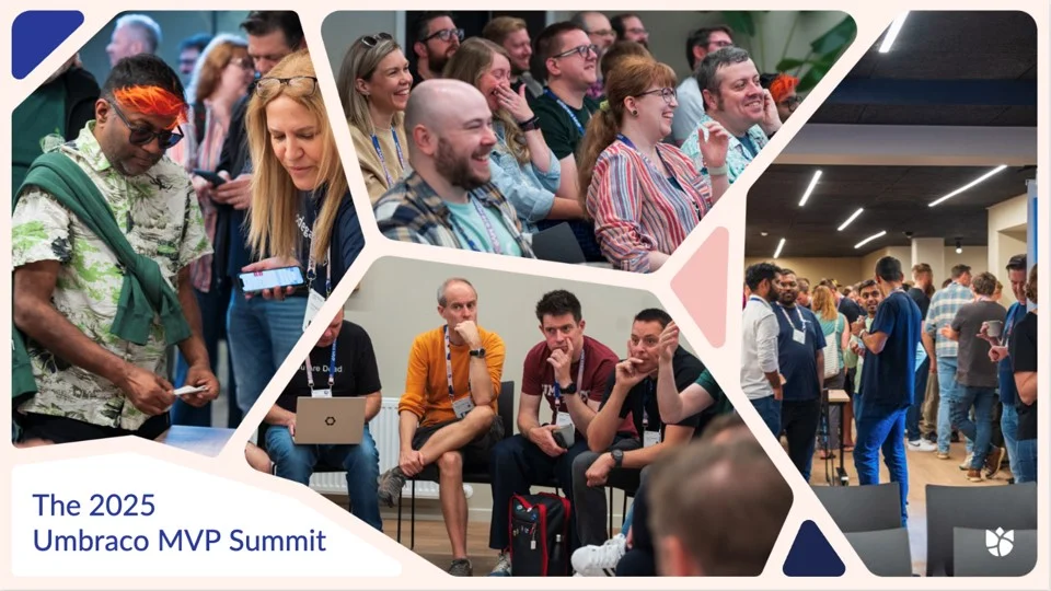 A collage of Umbraco MVPs atttending the Umbraco MVP Summit