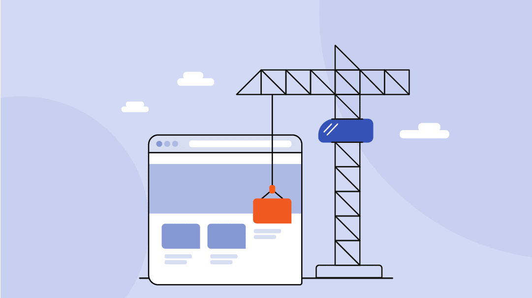 Illustration of a crane constructing a DXP