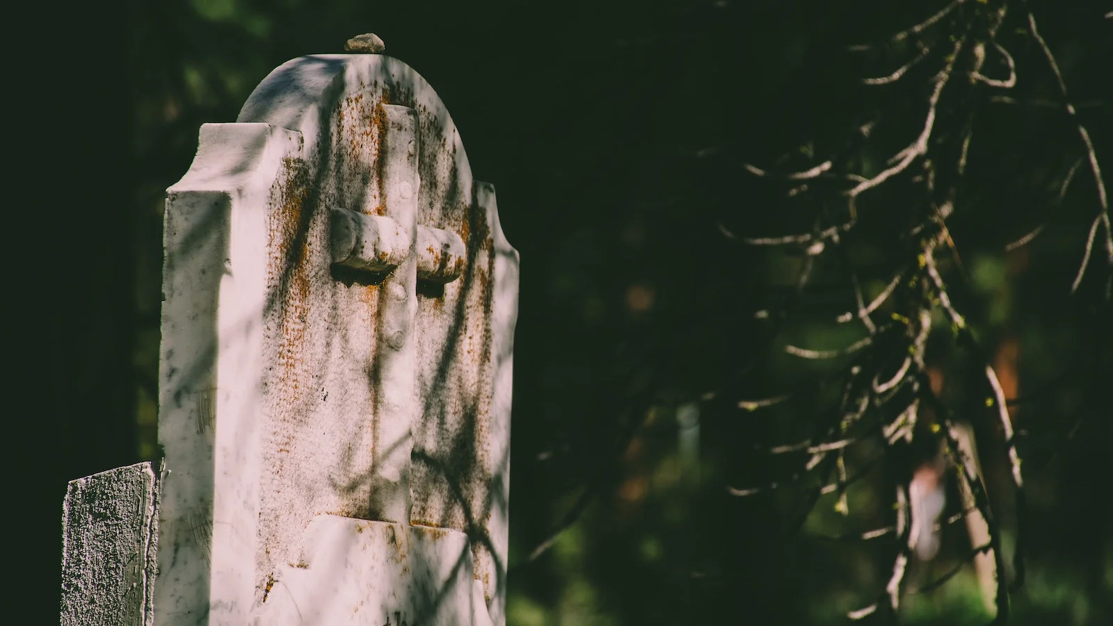 Headstone in graveyard