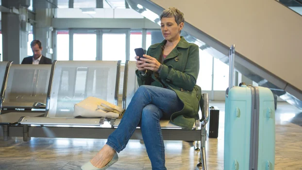 Melbourne Airport website on a mobile phone