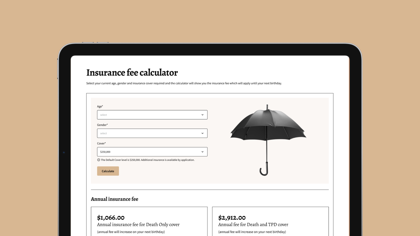 Picture of the legalsuper desktop interface