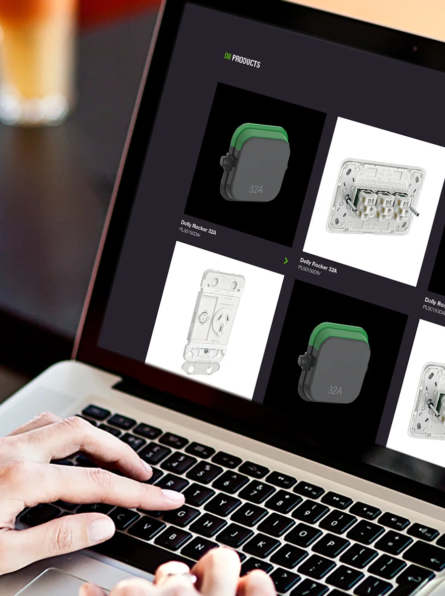 Clipsal Iconic website on a laptop device