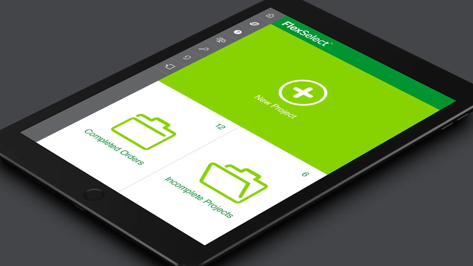 Image show FlexSelect application on a tablet