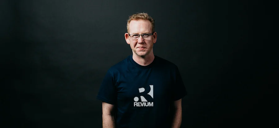 A designer's mock-up of Marty in a Revium t-shirt