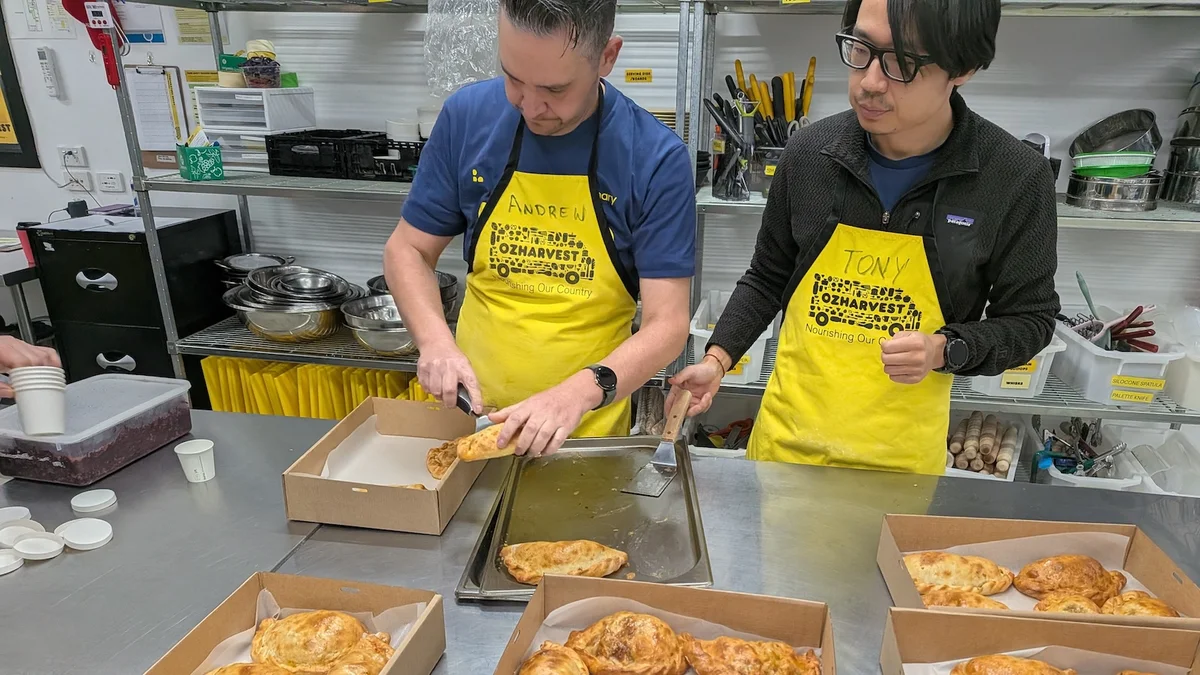 Picture of the Luminary team at OzHarvest kitchen in Melbourne