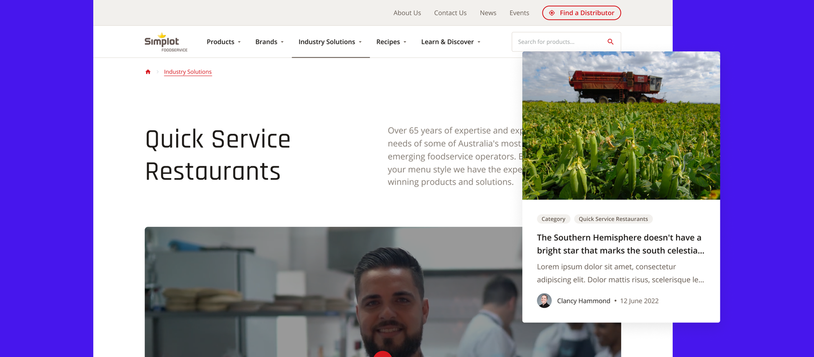 Picture of the Simplot industry interface