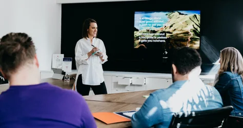 Emma presenting roadmap strategy session
