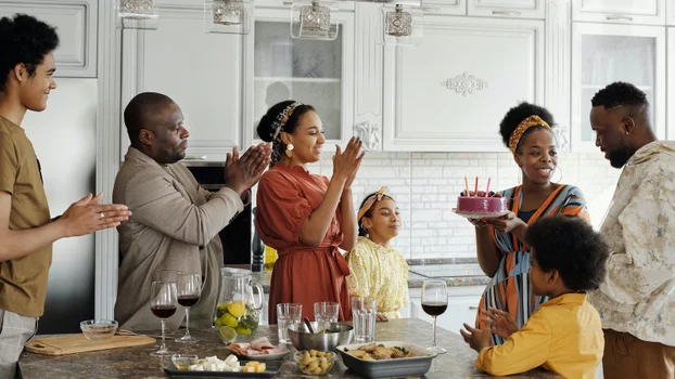 Birthday celebration with cake