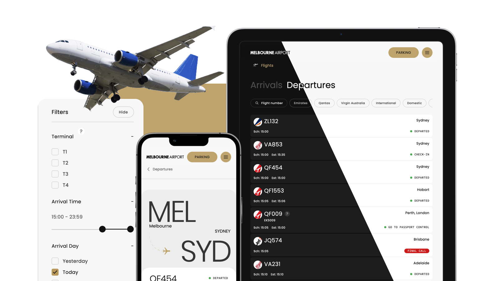 Melbourne airport website