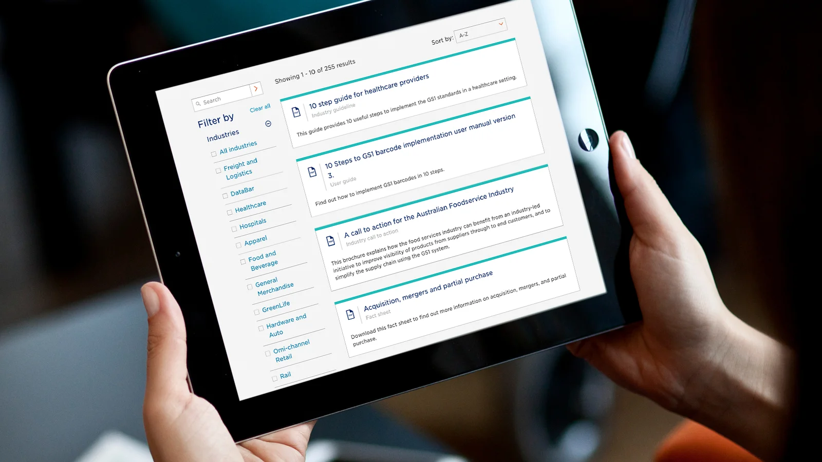 gs1 on tablet device