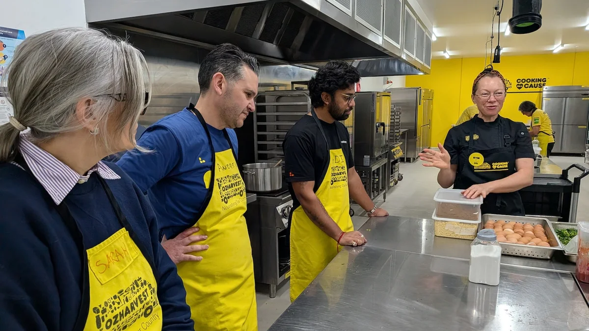 Picture of the Luminary team at OzHarvest kitchen in Melbourne