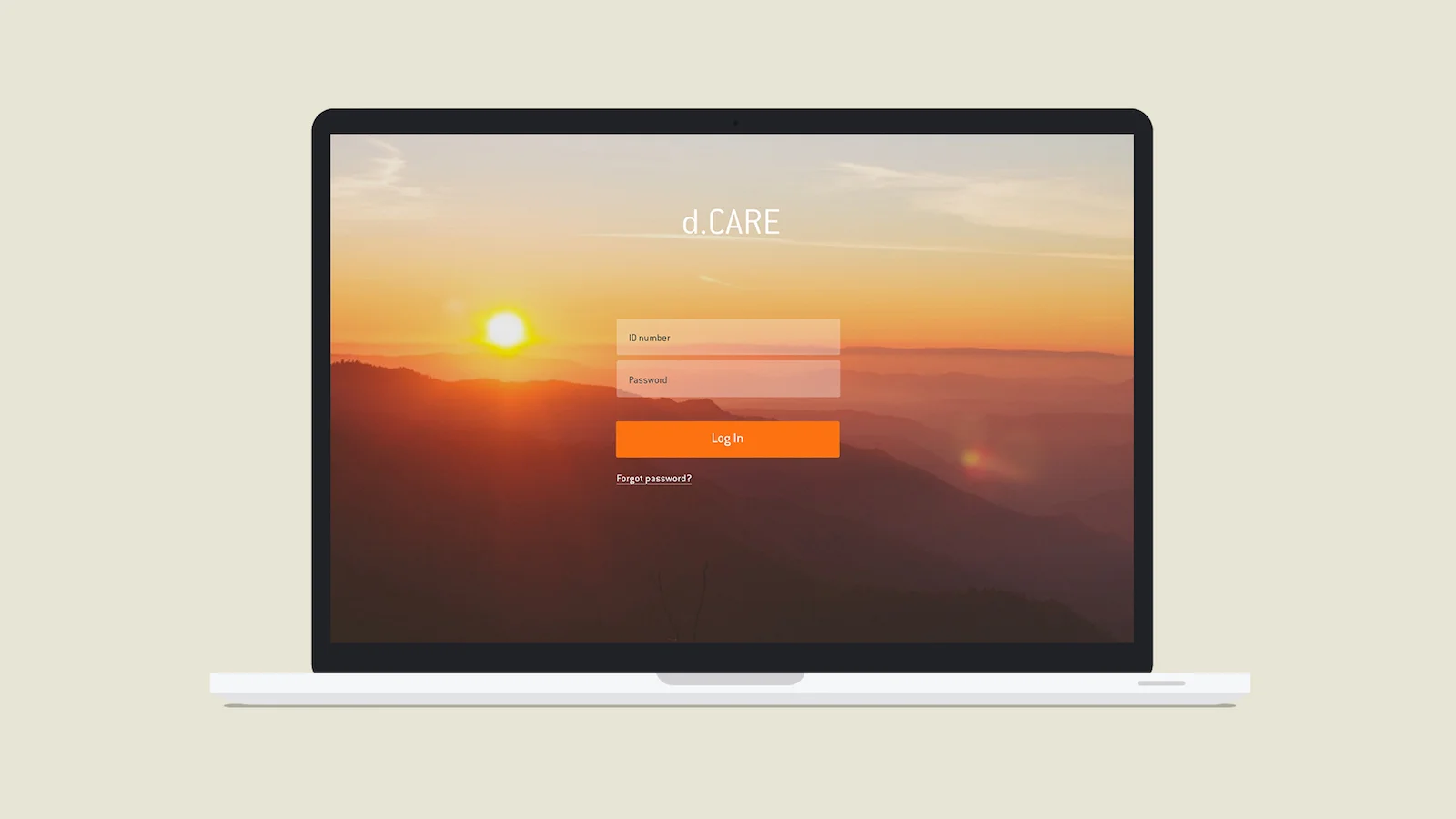 Home page of D.Care app