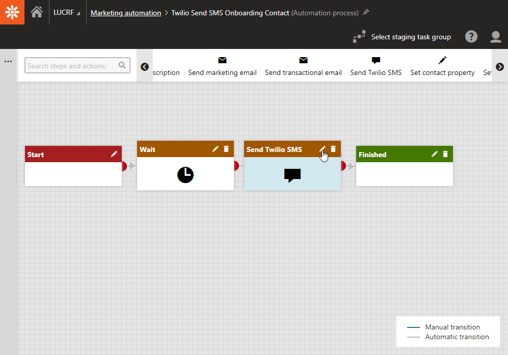 SMS workflow - animated