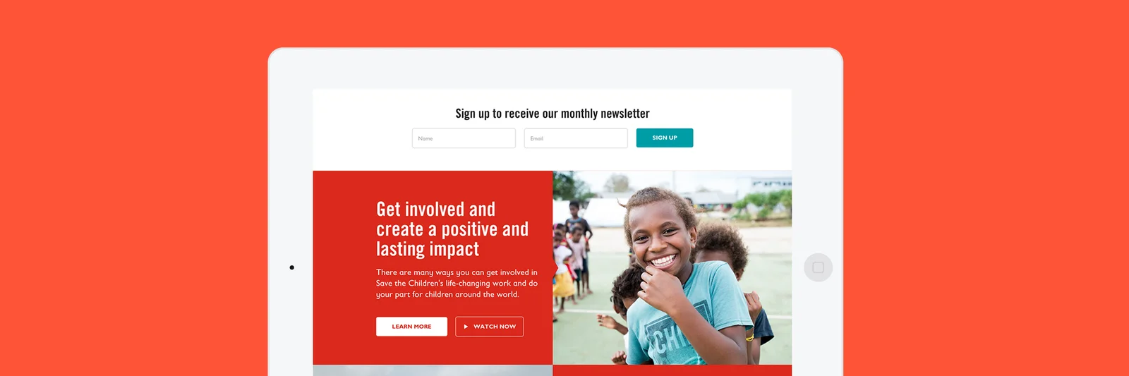 Newsletter sign-up page