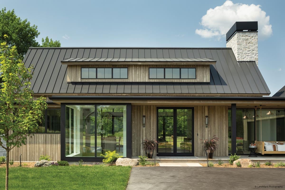 AN303 - front entrance of contemporary home with VistaLuxe Collection windows and doors