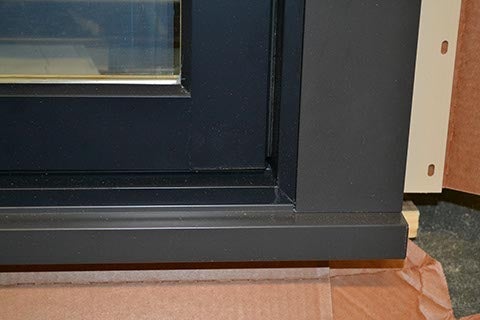 CS30-4, Casement with Two-Tone Finish, Flush-Cut Casing (exterior sill corner)